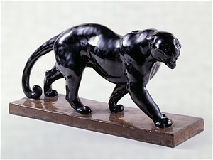 陶製黒豹置物 文化遺産オンライン