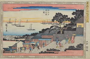 234.歌川 広重 東都名所 佃島海辺朧月 木版画 ic.sch.id