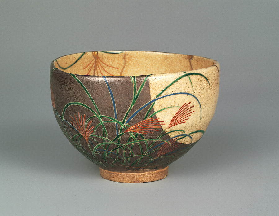 色絵武蔵野図茶碗 文化遺産オンライン