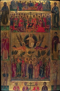 Icon: Ascension of Christ with the Hetoimasia