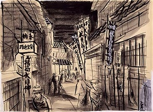Illustration no. 16 to the Novel "Bokuto Kidan" by Kafu Nagai