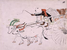 Oxcart from "Sketches from the Trip to India and Other Asian Countries"