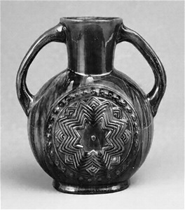 Double-handled vase, concentric star motifs