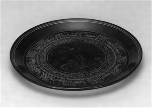 Round tray, lacquer painting