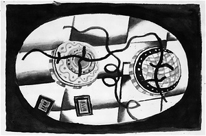 F.レジェ作《楕円形のコンポジション》(1928年)模写