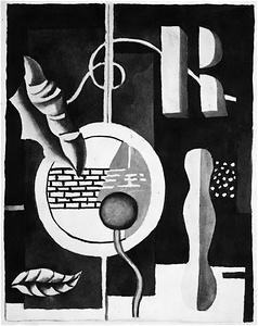 F.レジェ作《貝のある静物》(1927年)模写