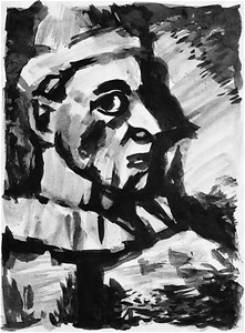 G.ルオー作《赤鼻の道化師》(1926年頃)模写
