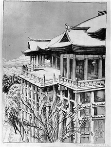 The Kiyomizu-dera Temple under Snow from "Scenes from Kyoto"