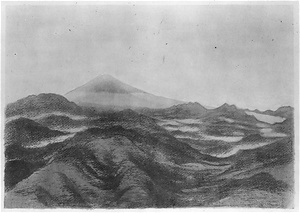 「日本名山画譜」より 6.山梨県倉嶽山からみた富士山遠望