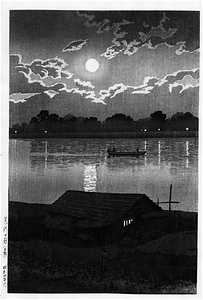 The Moon over the Arakawa River (Akabane) from "Twenty Tokyo Scenes"