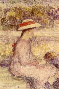 Girl Seated by the Water