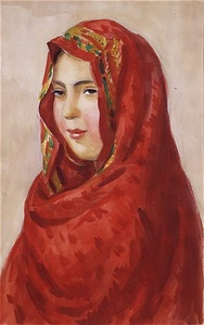 Woman with a Red Scaf