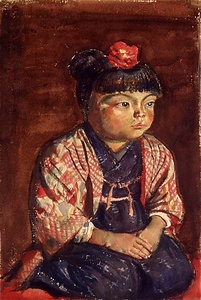 Portrait of Sitting Omatsu, s Village Girl