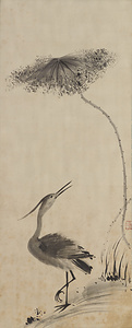牧渓／蓮鷺図 