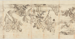 顔輝／釈迦三尊十六羅漢図 