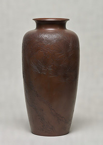 松霊芝図花瓶