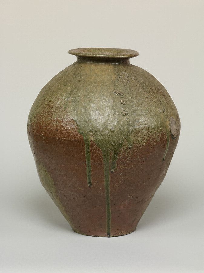 越前自然釉焼締壺 - 陶芸
