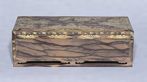 (Copy) Box, Design of landscape in gold and silver painting.