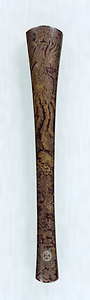 Box for Hichiriki (musical instrument), Phoenix in chinkin (gilded hair-line engraving)