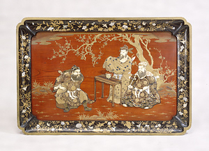 Plaque Inlaid with Three Heroes at Peach Garden
