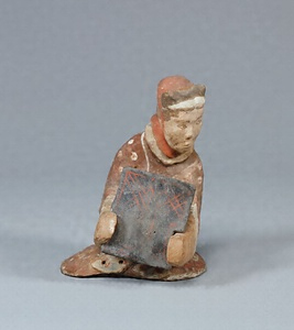 Tomb Figure of a Musician With polychrome pigments