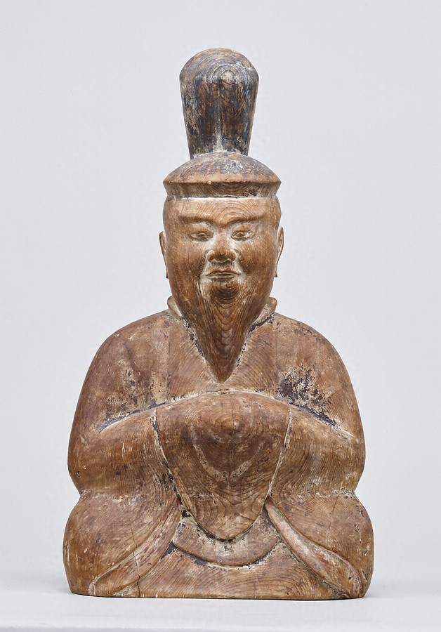 【100%新品得価】木造男神像～束帯形八幡神坐像（室町時代） 仏像