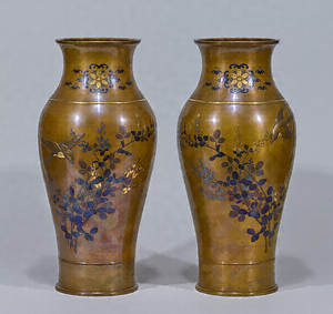 Vases with Birds and Flowers