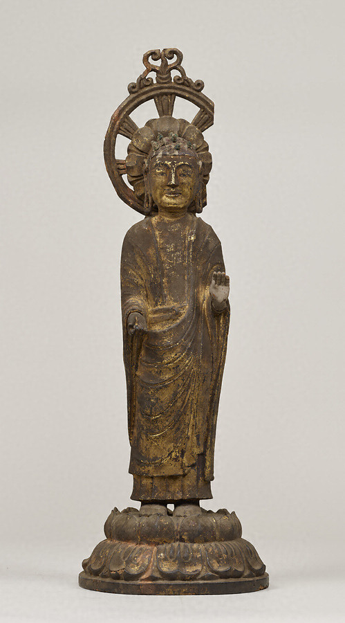 【代引不可】M▽時代 仏像 観音如来立像 牛座台観音如来立像 木像 木製仏像 (22915) 仏像