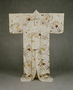 Summer Robe ([Hitoe]) with Clouds, Flower Carts, and Butterflies