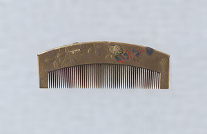 Comb with Insects and Autumn Grasses, Lacquered wood with "maki-e"