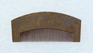 Comb with Bush Clover, Lacquered wood with "maki-e"