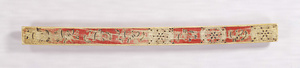 Shaku Ruler With bachiru (decorative technique to present a design on ivory stained in red, blue, green, etc. in hairline engraving)