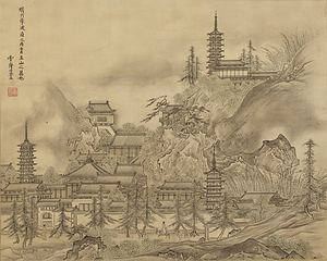 金山寺・育王山図（模本）