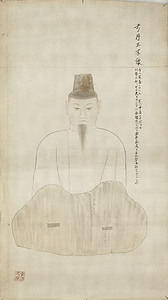 Illustration of Three Generations of the Hatauji Clan Sculpture Original owned by Osake-jinja shrine