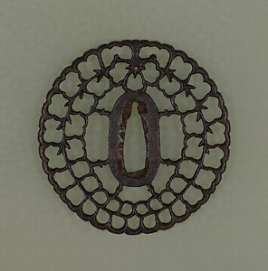 Sword Guard with a Wisteria Crest in Openwork