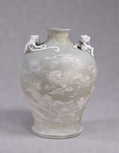 Jar with Dragon Handles, Lions, and Waves