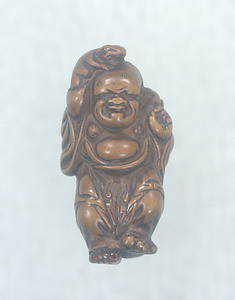 Wood Netsuke., Taoist immortal Xiama.