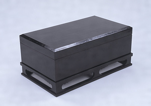 (Copy) Black lacquered four tiered box, Black lacquered.
