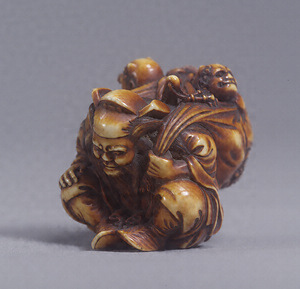 Toggle ("Netsuke") in the Shape of the Demon-Queller Zhong Kui with a Demon