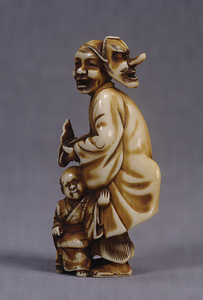 Toggle ("Netsuke") in the Shape of an Entertainer and a Boy