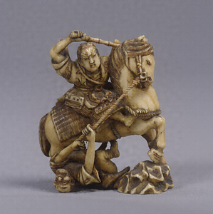 Toggle (&quot;Netsuke&quot;) in the Shape of the Warlord Oda Nobunaga on Horseback