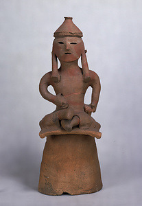 [Haniwa] (Terracotta tomb figurine) Man sitting cross-legged 