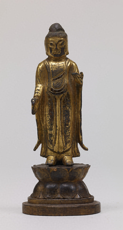 激安！FJ11☆仏教美術 古銅阿弥陀如来立像① 11cm/銅製仏像 仏像