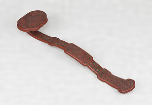 [Ruyi] Scepter Auspicious motifs design in carved red lacquer