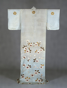 Long-Sleeved Robe ([Furisode]) with Weeping Cherry Trees Satin