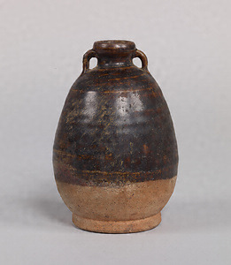Vase with Two Handles Brown glaze