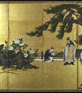 黄石公張良・虎渓三笑図屏風 こうせきこうちょうりょう　こけいさんしょうずびょうぶ