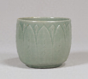 Bowl with Lotus Petals Stoneware with celadon glaze