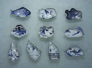 Set of Dishes ([Mukōzuke]) Porcelain with underglaze blue
