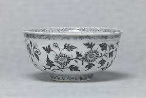 Bowl with Vines Porcelain with underglaze black